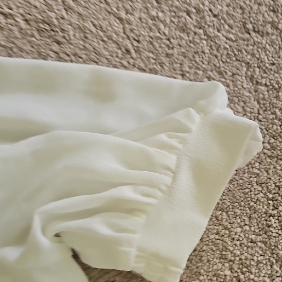 Ann Taylor Cream Puff Sleeve Wrap Blouse - Picture 5 of 8